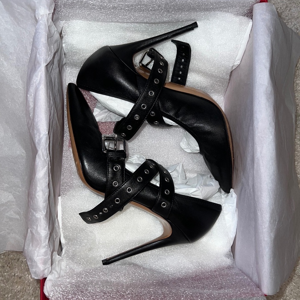 Black Valentino Strap Pump 7